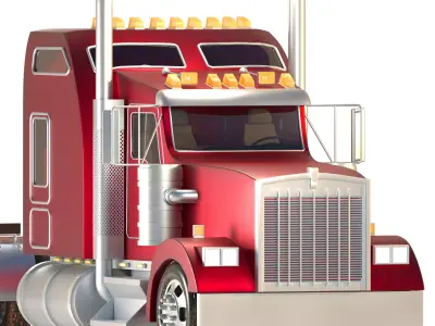 Kenworth W900 Low-poly 3D model