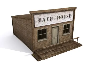 house wild west Low-poly 3D model
