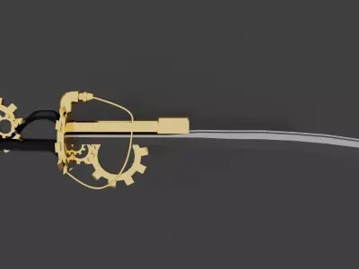 CLOCK SWORD Low-poly 3D model
