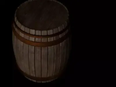 barrel Low-poly 3D model 8
