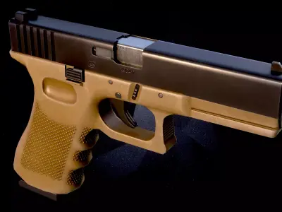 Glock pistol Low-poly 3D model purchase