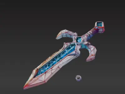Low-Poly Fantasy Sword Free 3D model