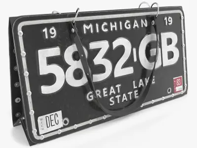  Designer Michigan Car License Plate Bag 