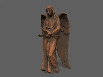 Angel Statue Low-poly 3D model