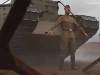  Soviet Soldier 1940s Military Uniform 