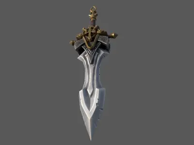 Stylized Sword - Game Ready Low Poly PBR 3D Model Low-poly 3D model