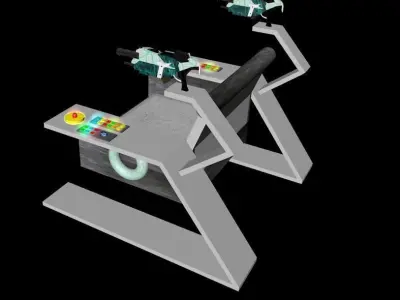 Sci-Fi chair with weapons Free 3D model