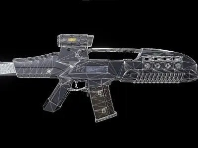 ZR2 Battle-Rifle Low-poly 3D model