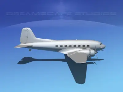 Douglas DC-3 Base Model 3D model