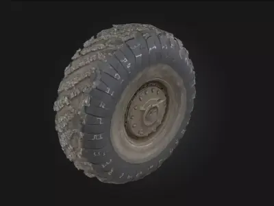Off-Road Tire  Heavy Tread Wheel Model for Trucks 3D model
