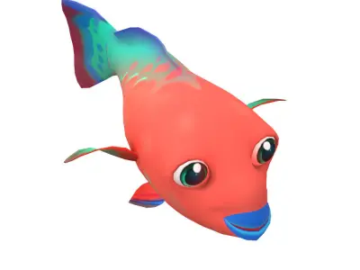 Parrot Animated Fish  Low-poly 3D model