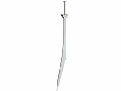 Curved sword 10 Low-poly 3D model