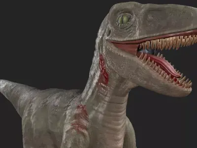 Velociraptor 3d game ready model t - rex paint Low-poly 3D model