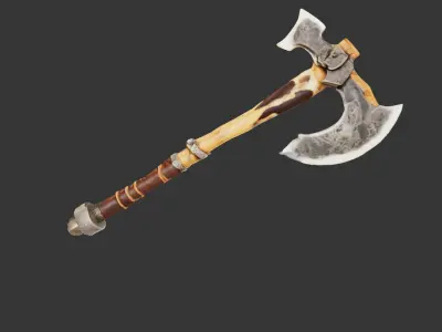Tribal Battle Axe Free low-poly 3D model