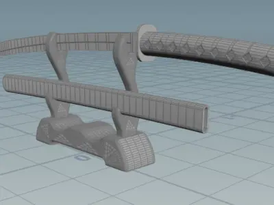 Samurai Sword set Free low-poly 3D model