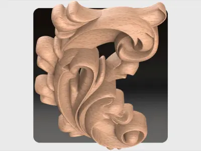 Carved decor ornament for cnc 01 3D model purchase