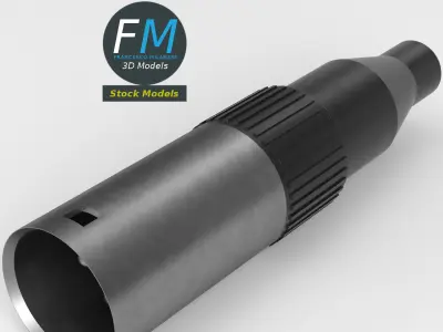 Male XLR audio connector 3D model