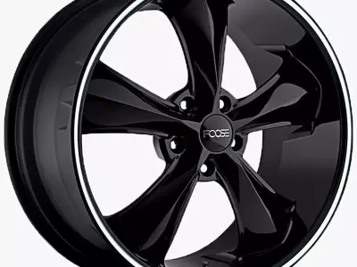 FOOSE Legend Wheel 17x8 Gloss Black With Machined Lip 1965-1973 3D model