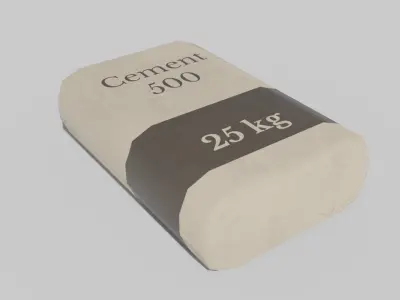 Cement Seeds Bags Low-poly 3D model
