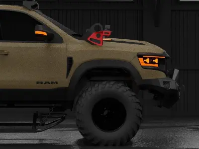 6x6 Armored Tactical Off Road Truck  Military Vehicle Rigged  3D model