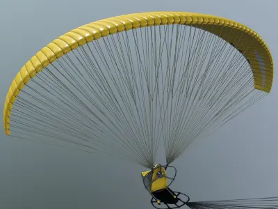 Unpowered Paraglider 3D model 2