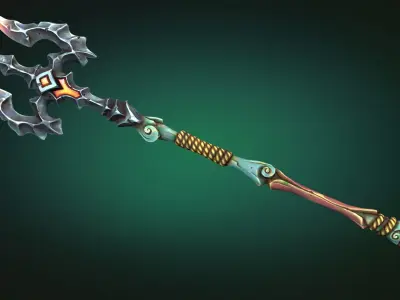 Coastal trident Low-poly 3D model