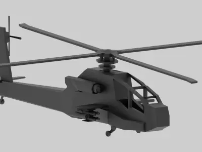 AH-64 Apache Helicopter 3D model