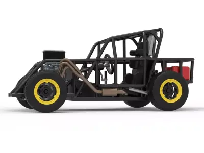 Mod Lite Race car Base Version 2 Scale 1 to 25 3D print model