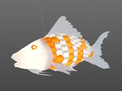 Japanese Style Fish Shape Lamp 3D model