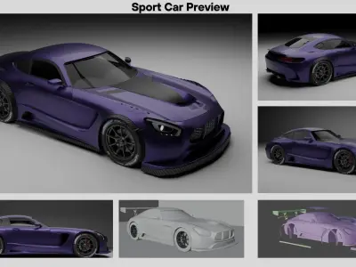 Lowpoly Game Ready Cars with modification Free low-poly 3D model