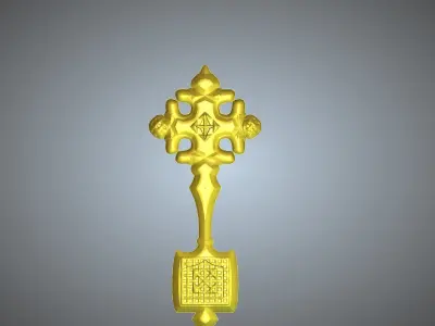 Cross antique carved jewel 3D print model