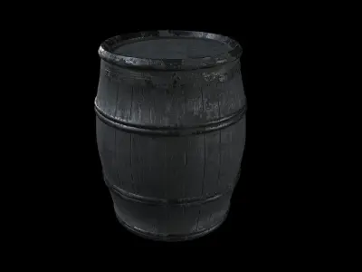 medieval Barrel Low-poly 3D model