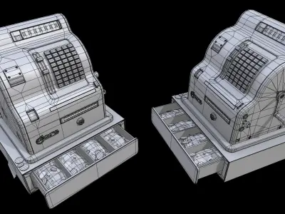 Vintage Cassier Machine Pbr Low-poly 3D model