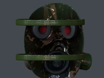 Gas mask helmet 3d model scifi Low-poly  Low-poly 3D model 74