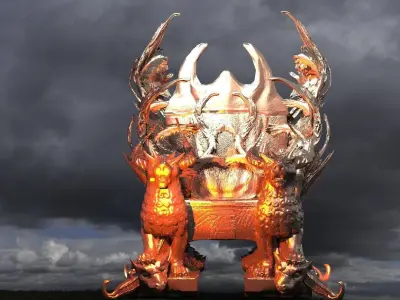 Gold Underworld throne Collection 1  3D model