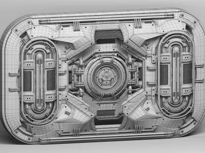 Sci-Fi Kitbash - Futuristic Panel 4 - Mega Element 3D model