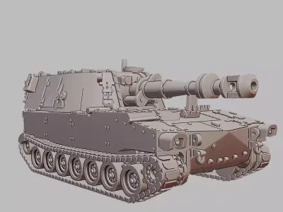 M109 Self Propelled Howitzer Vehicle 3D Printable  3D print model