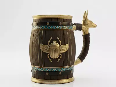 Scarab Cup Egyptian 3D Model STL File 3D print model