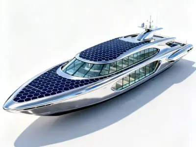 Aura Stream Futuristic Eco-Luxury Yacht 3D Model Low-poly 3D model