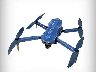 3D old drone Low-poly 3D model