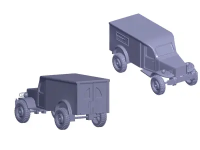 vehicle pack  military truck ambulance jeep 3D print model