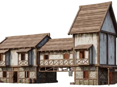 Medieval House 33 PBR 4K GameReady Low-poly 3D model
