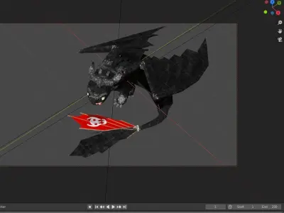 Toothless how to train your dragon Low-poly 3D model