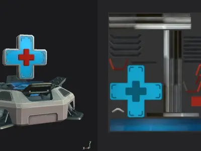 Medical kit Low-poly 3D model