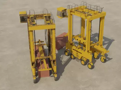 Straddle Crane Low-poly 3D model