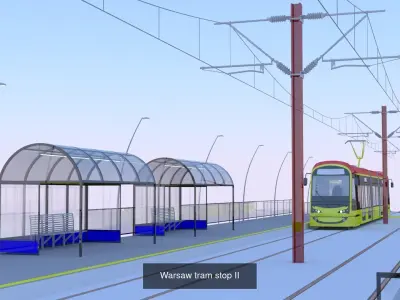 Warsaw tram and metro stations III 3D Model Pack