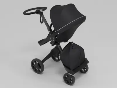 Stokke Black Xplory 6 Stroller 3D model