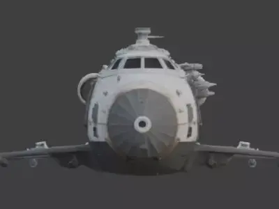 Realistic Sci-Fi Delta Shuttle 3D Model Low-poly 3D model