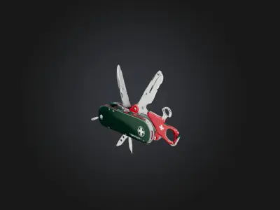 Swiss army knife Low-poly 3D model