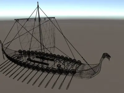 Viking Ship Low-poly 3D model